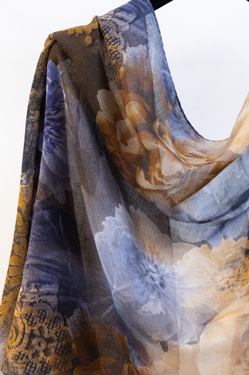 Pashmina Lana e Seta Floreale