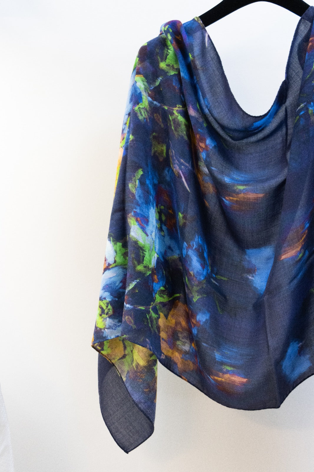 Pashmina Cachemire e Seta Blu