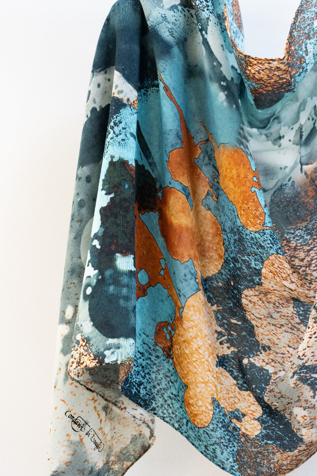 Pashmina Cachemire e Seta Petrolio