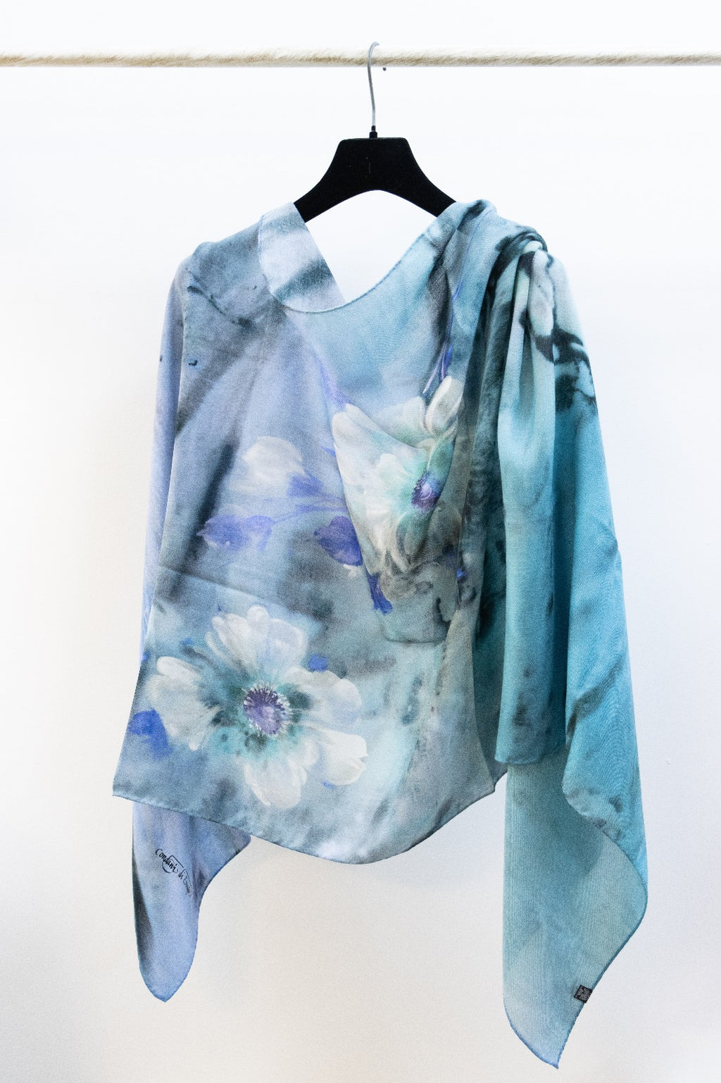 Pashmina Cachemire e Seta Fiori