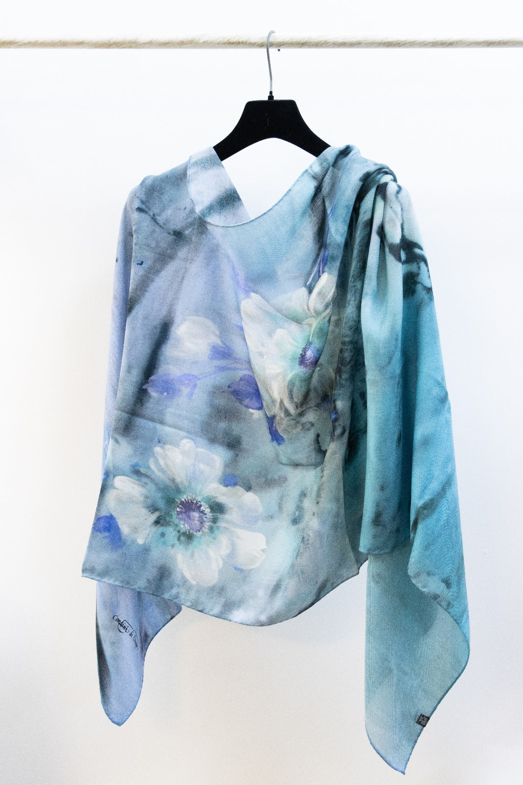 Pashmina Cachemire e Seta Fiori
