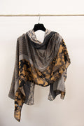 Pashmina Cachemire e Seta nera
