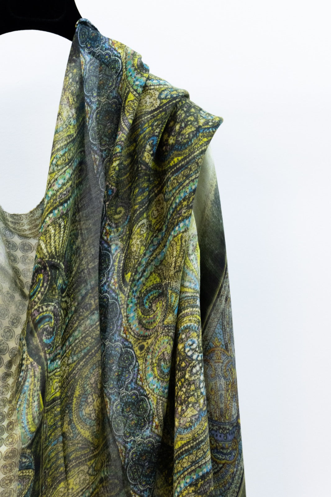 Pashmina Modal e Cachemire geometrico azzurro