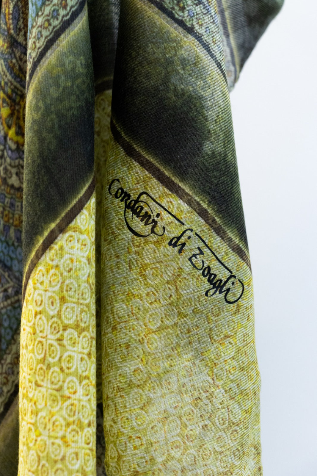 Pashmina Modal e Cachemire geometrico azzurro