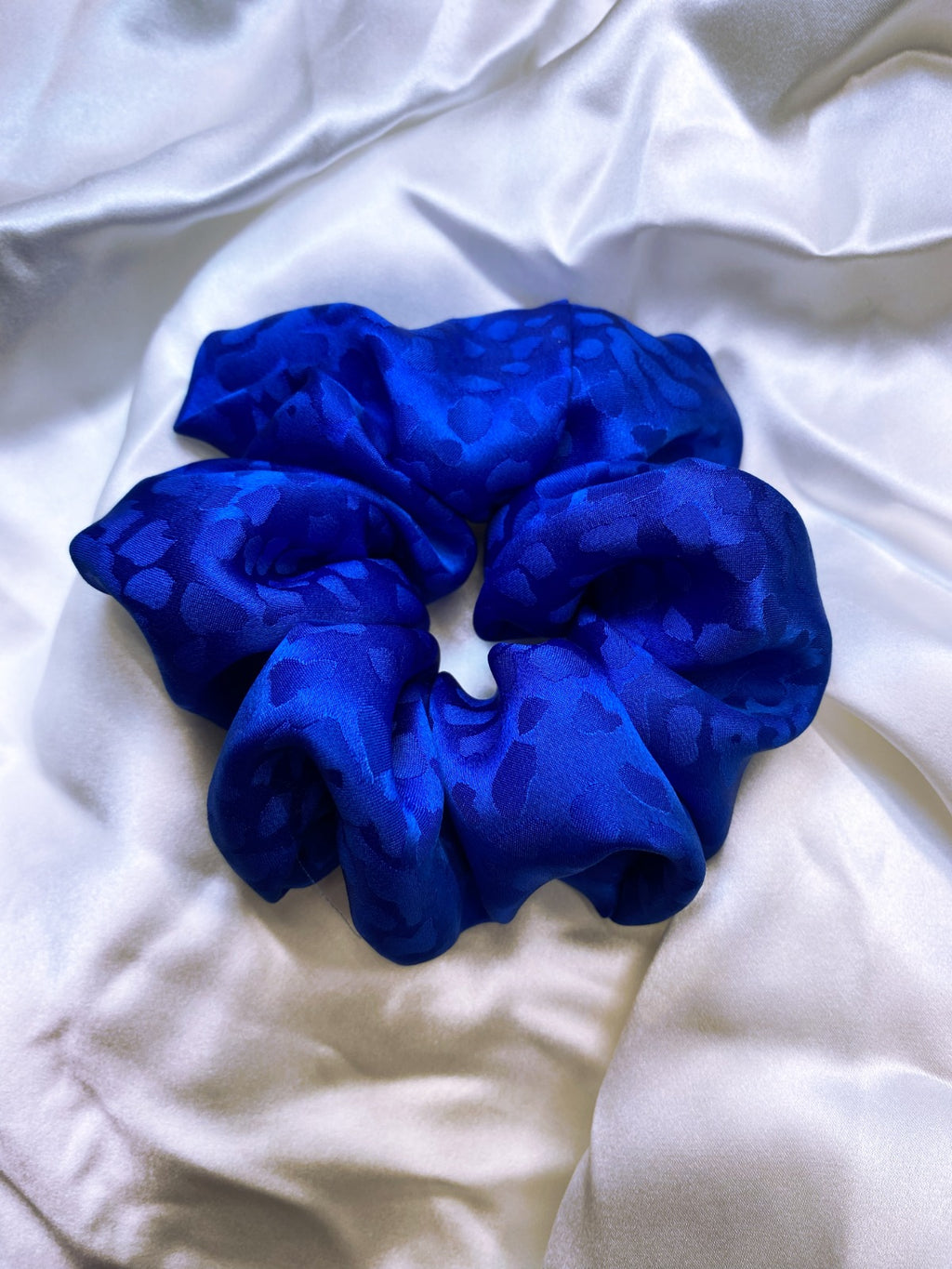 Scrunchies Pura Seta blu cina