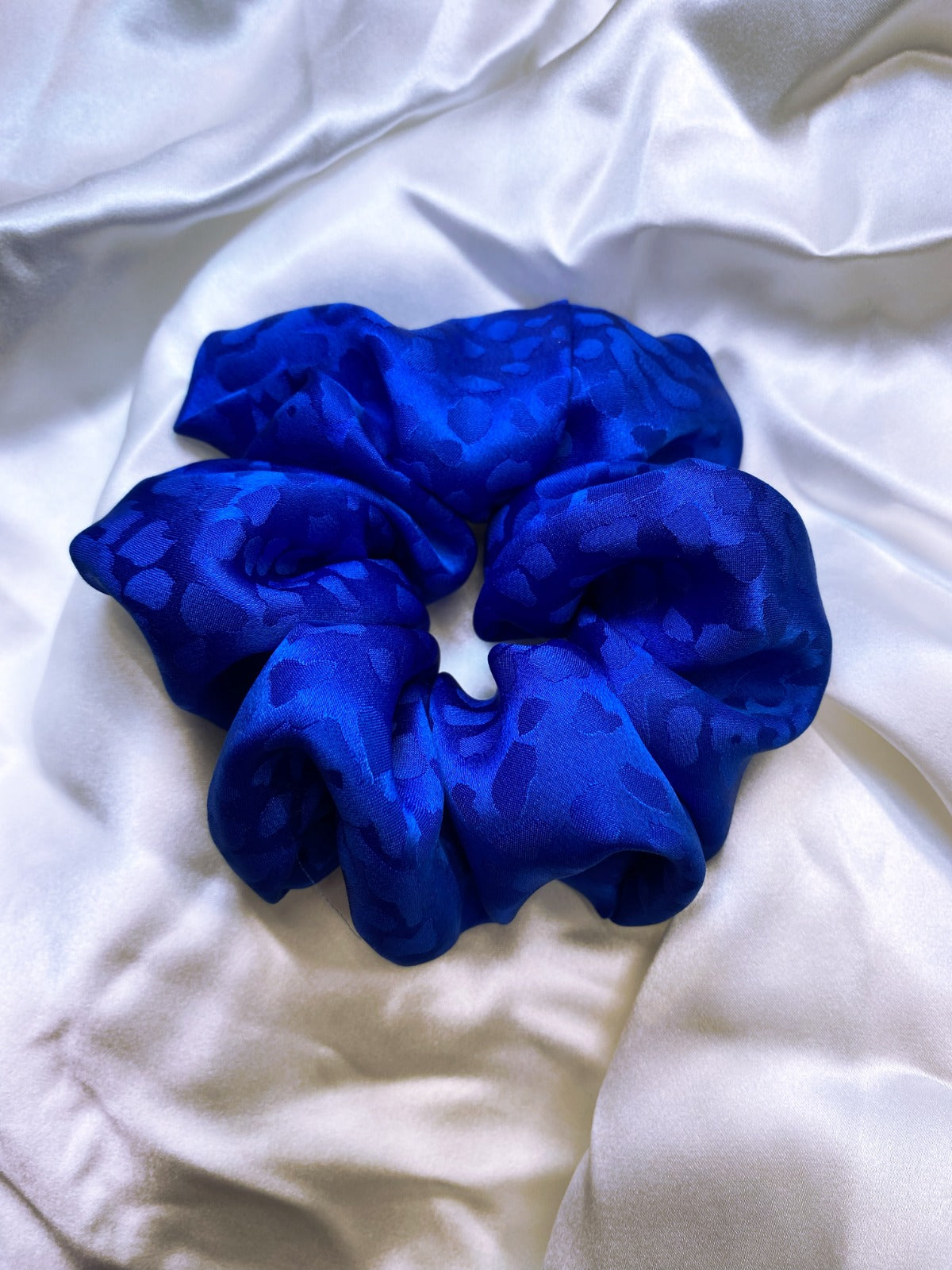 Scrunchies Pura Seta blu cina
