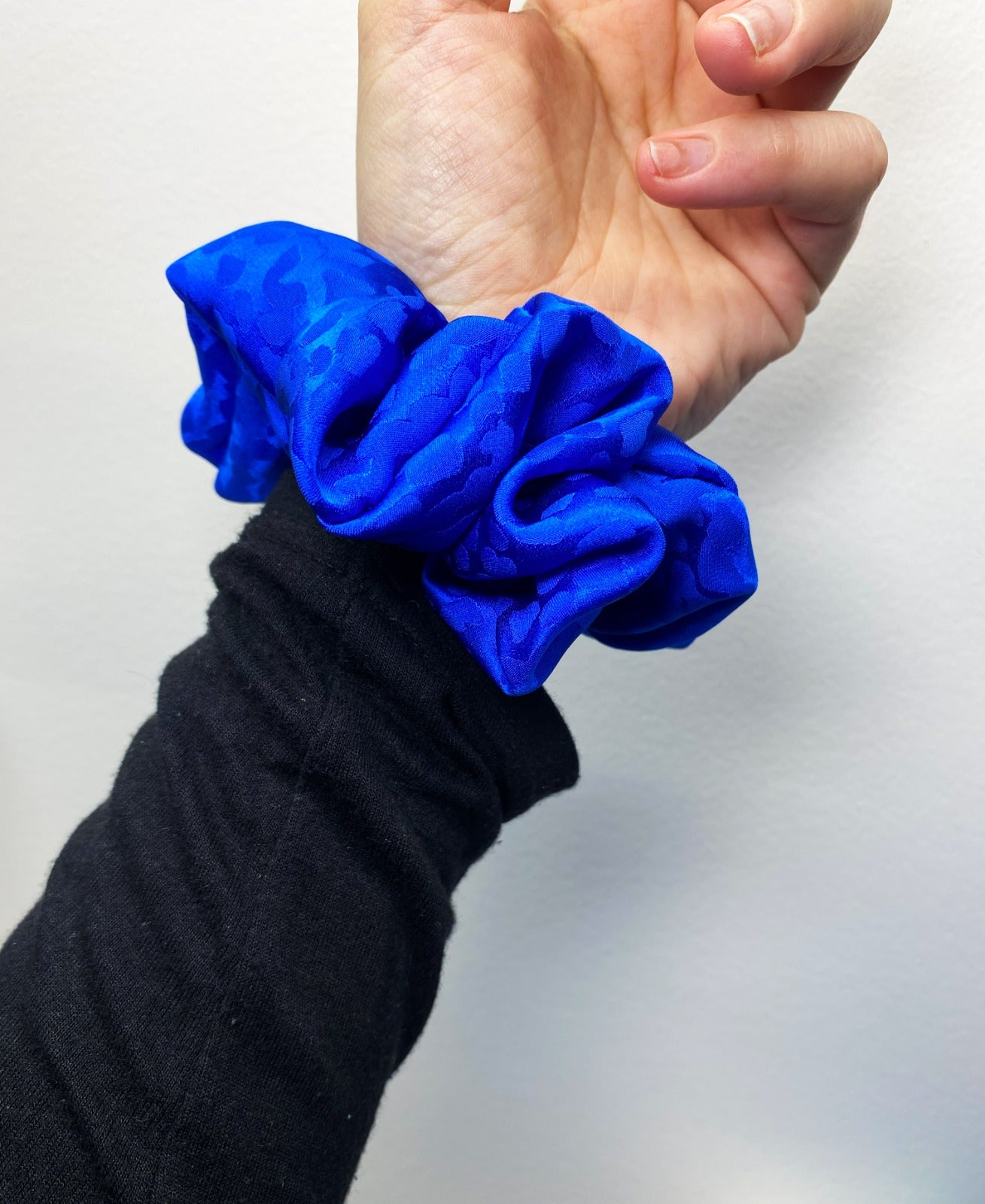 Scrunchies Pura Seta blu cina