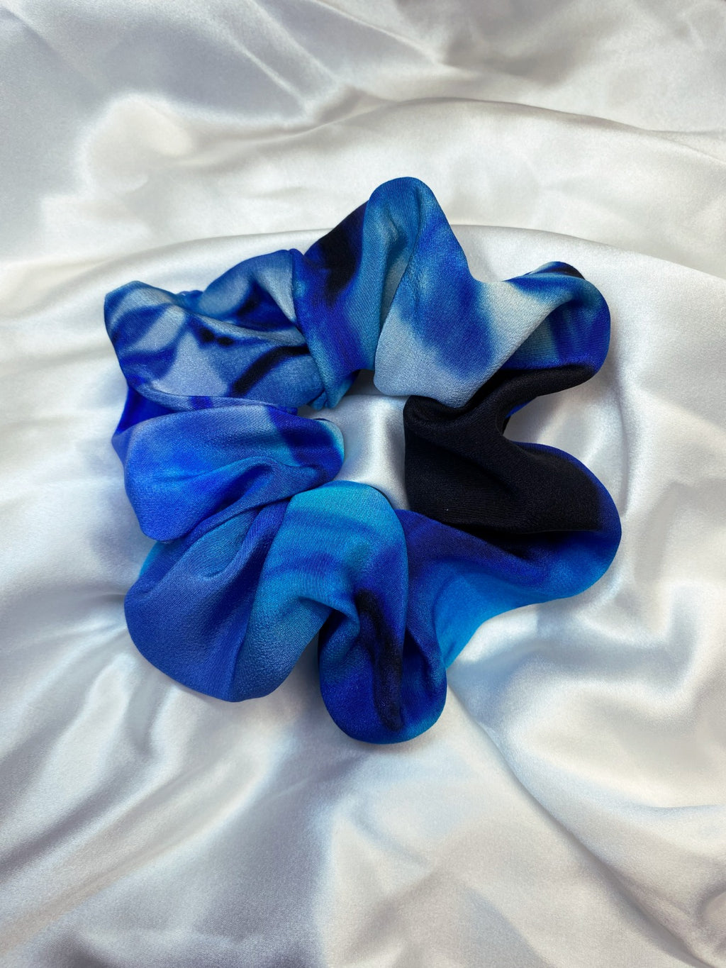 Scrunchies Pura Seta blu sfumato