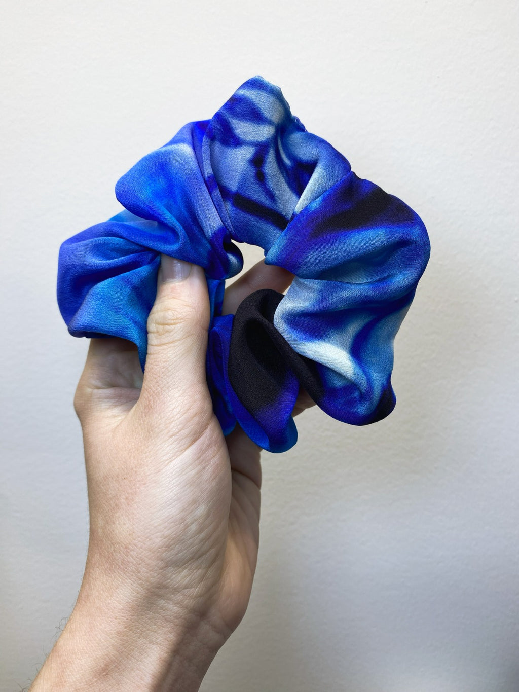 Scrunchies Pura Seta blu sfumato