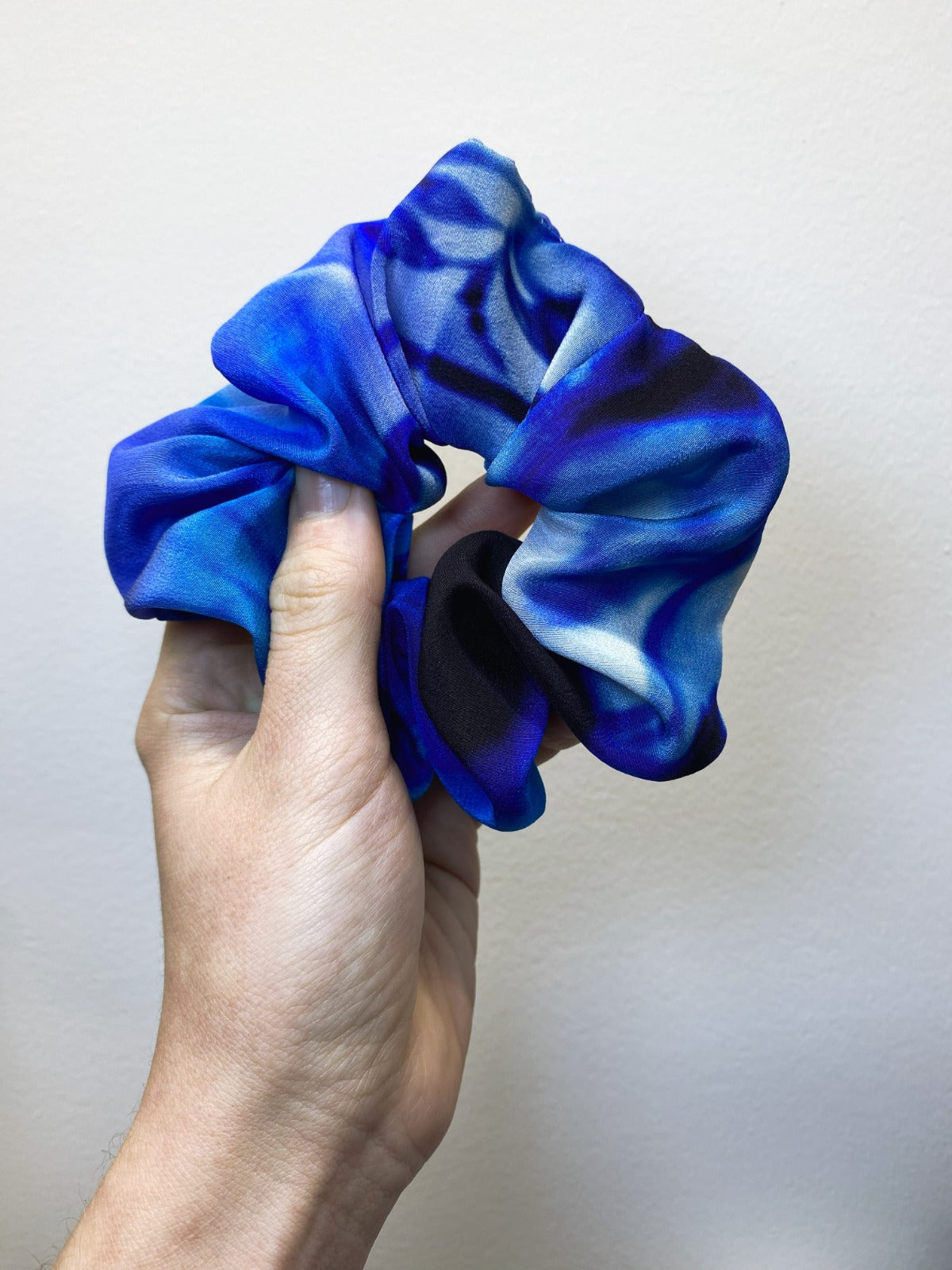 Scrunchies Pura Seta blu sfumato