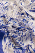 Foulard Classico in Twill di Pura Seta Azzurro e Bianco