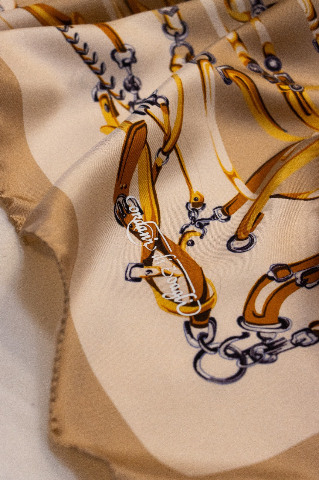 Foulard Classico in Twill di Pura Seta Beige