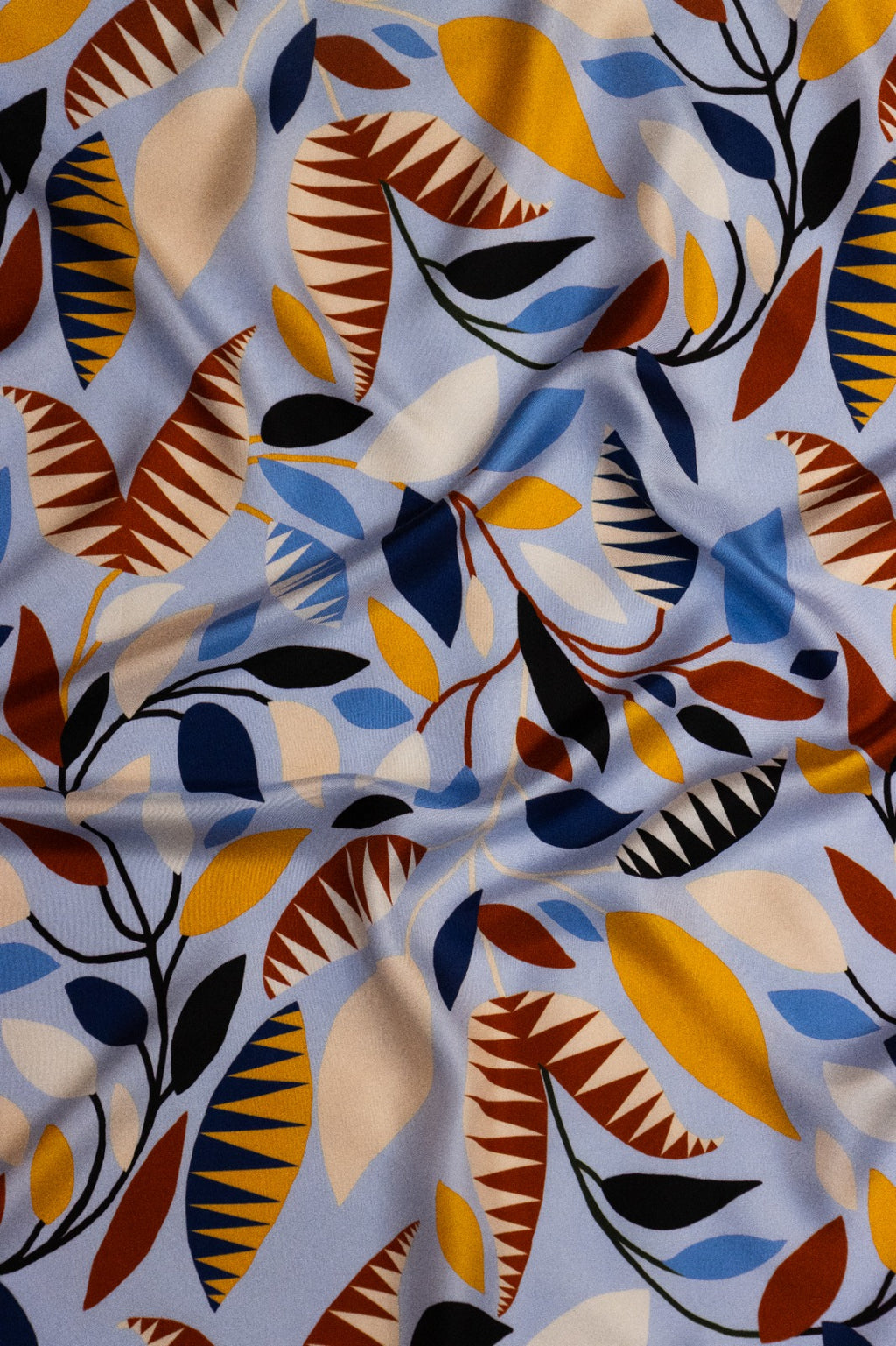 Foulard Classico in Twill di Pura Seta Azzurro e Giallo