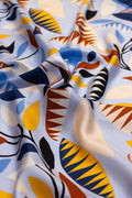 Foulard Classico in Twill di Pura Seta Azzurro e Giallo
