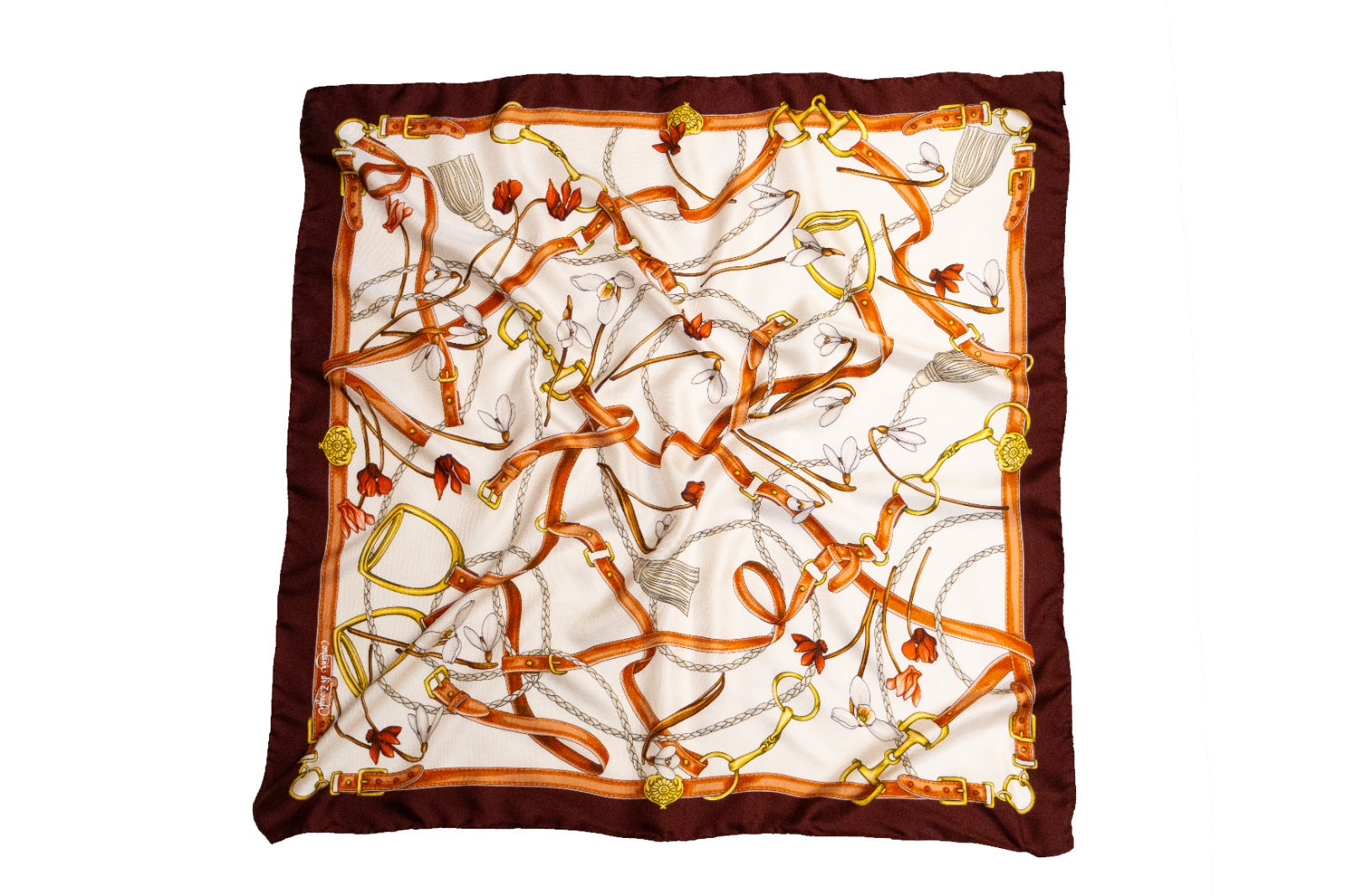 Foulard Classico in Twill di Pura Seta Bordeaux