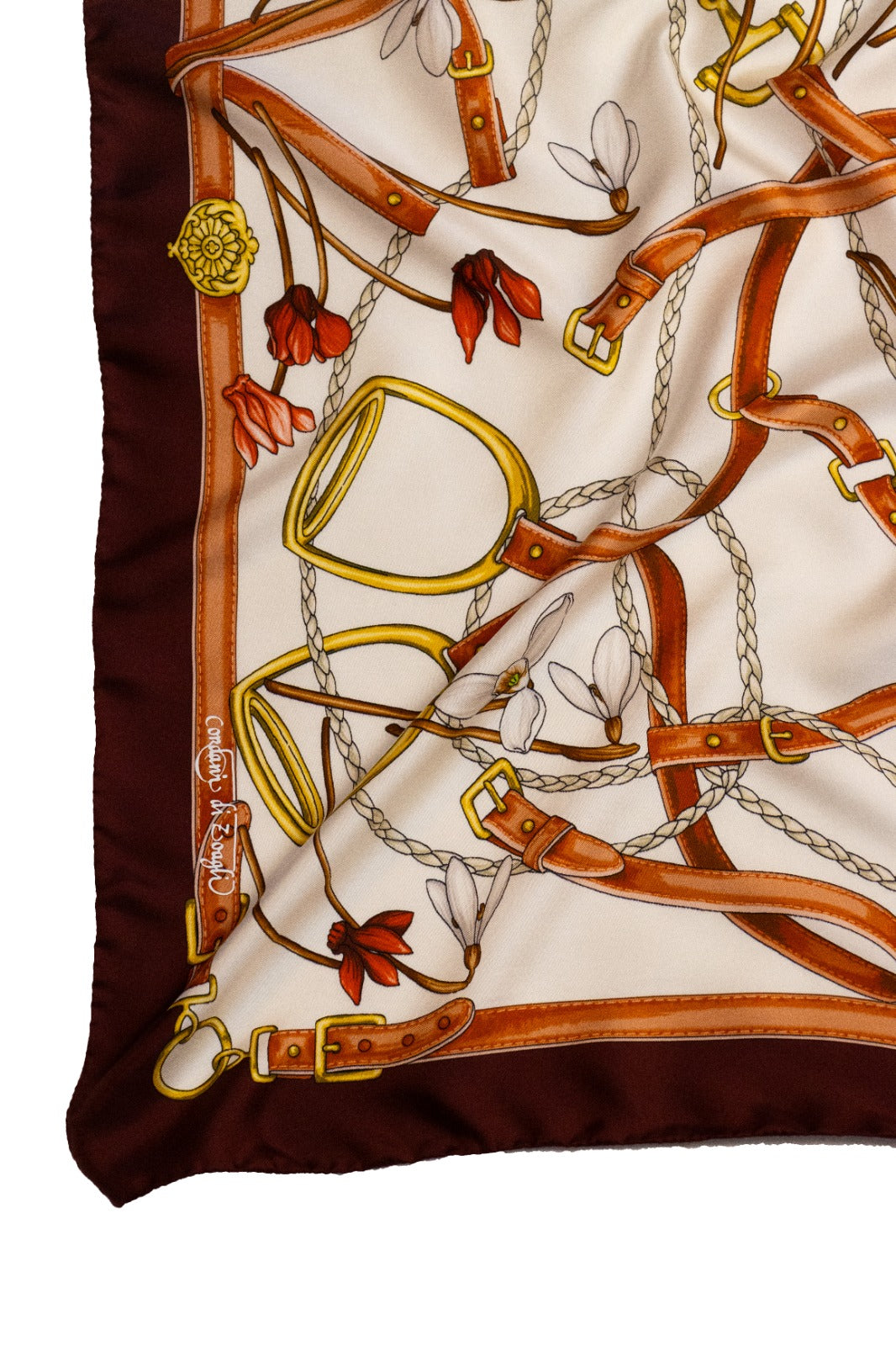 Foulard Classico in Twill di Pura Seta Bordeaux