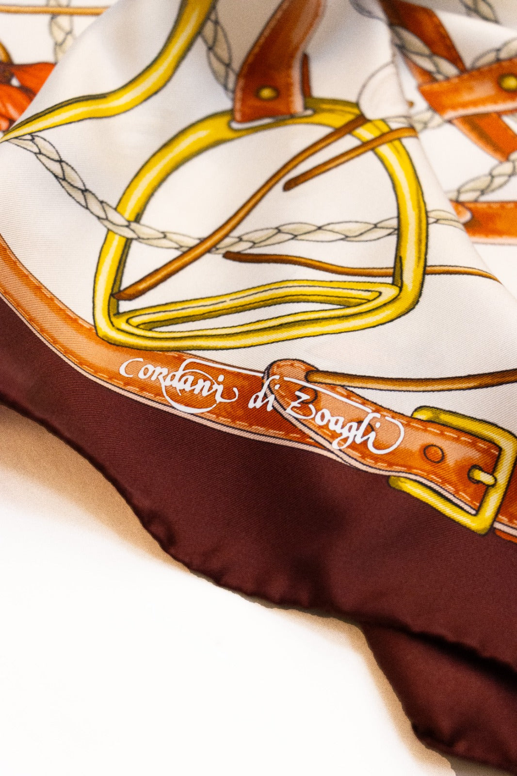 Foulard Classico in Twill di Pura Seta Bordeaux
