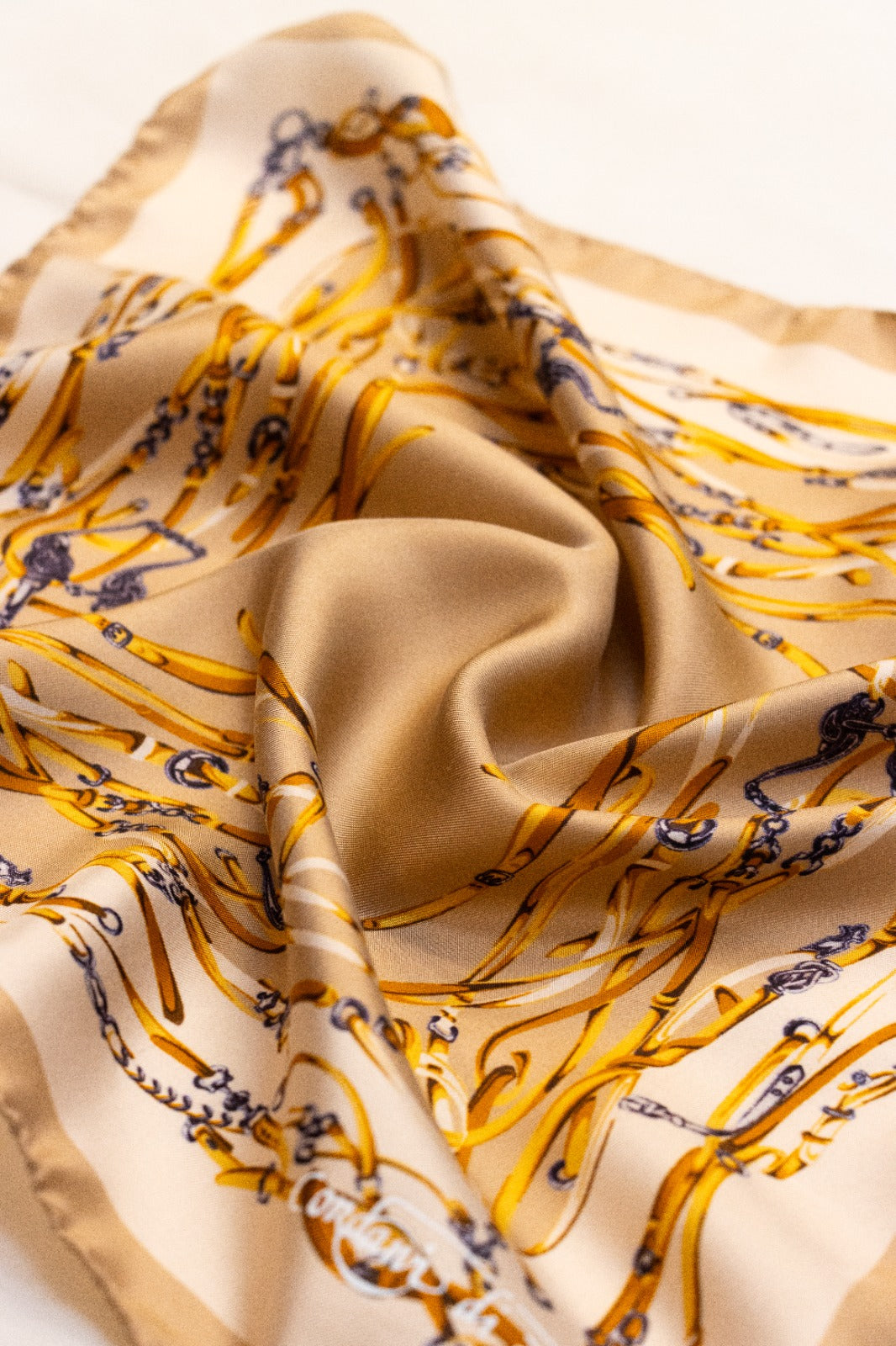 Fularino da collo in Twill di Pura Seta beige