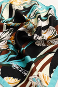 Fularino da collo in Twill di Pura Seta Tiffany e nero