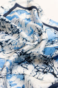 Fularino da collo in Twill di Pura Seta blu e bianco