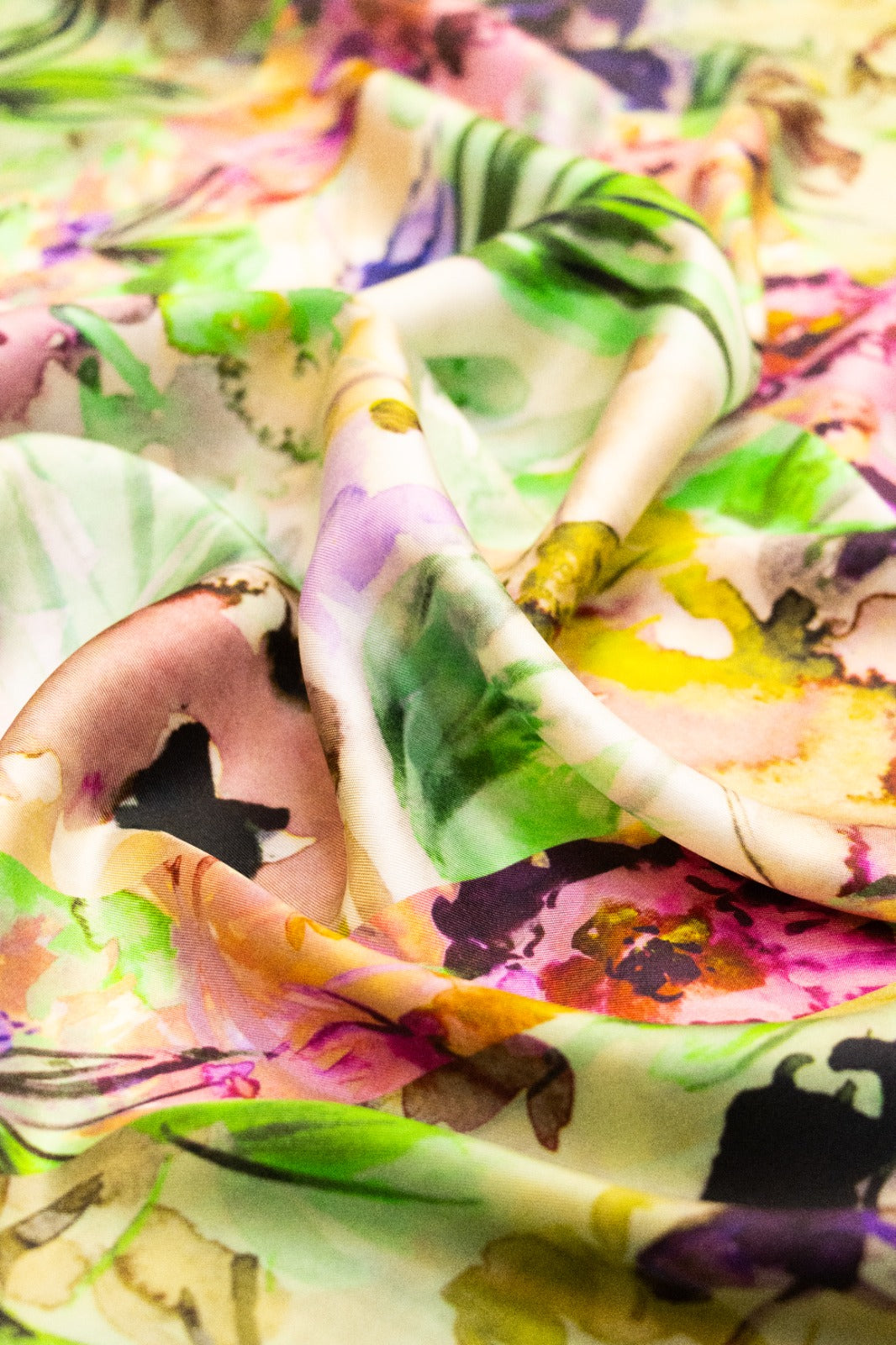 Foulard Classico in Twill di Pura Seta Verde e Viola