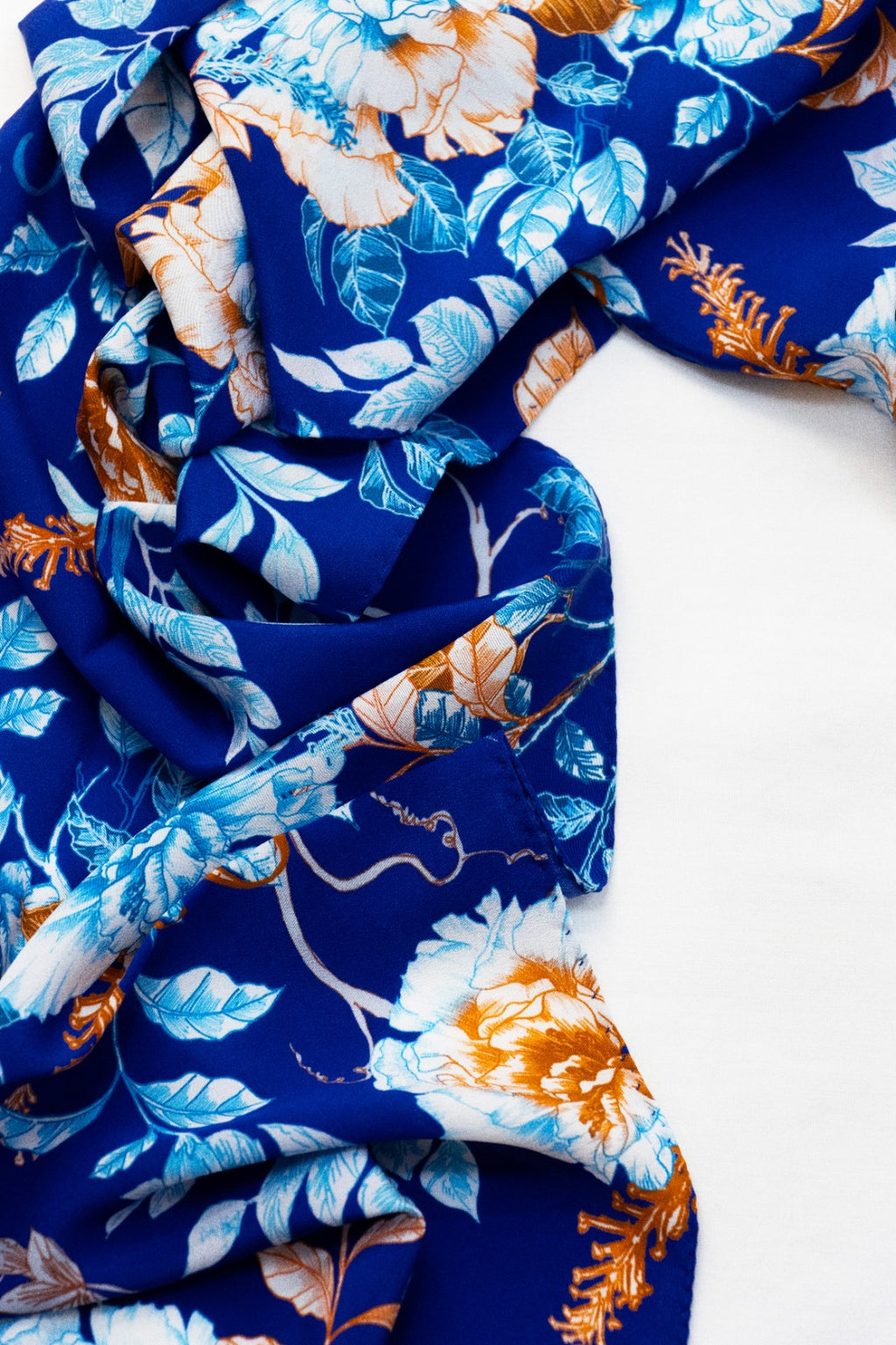 Sciarpa Piccola Seta rose blu