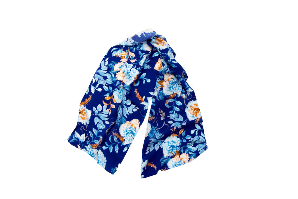 Sciarpa Piccola Seta rose blu