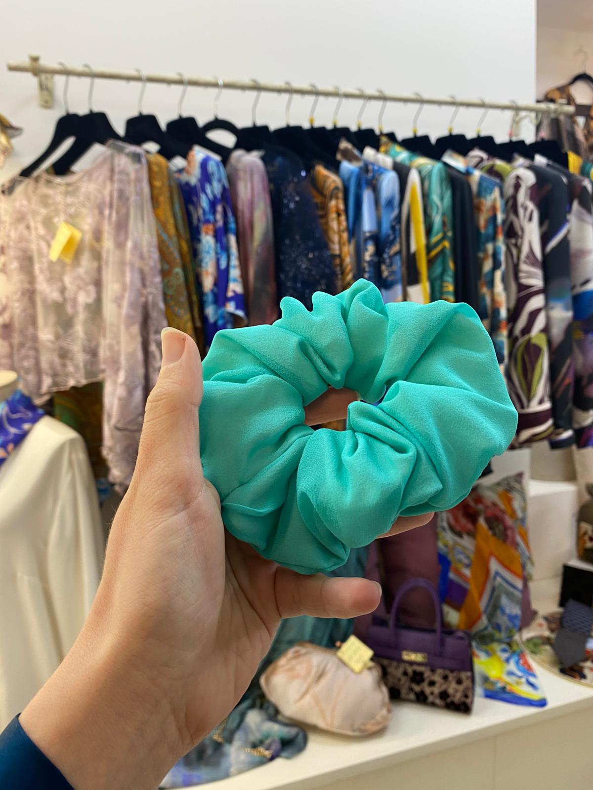 Scrunchies Pura Seta acqua
