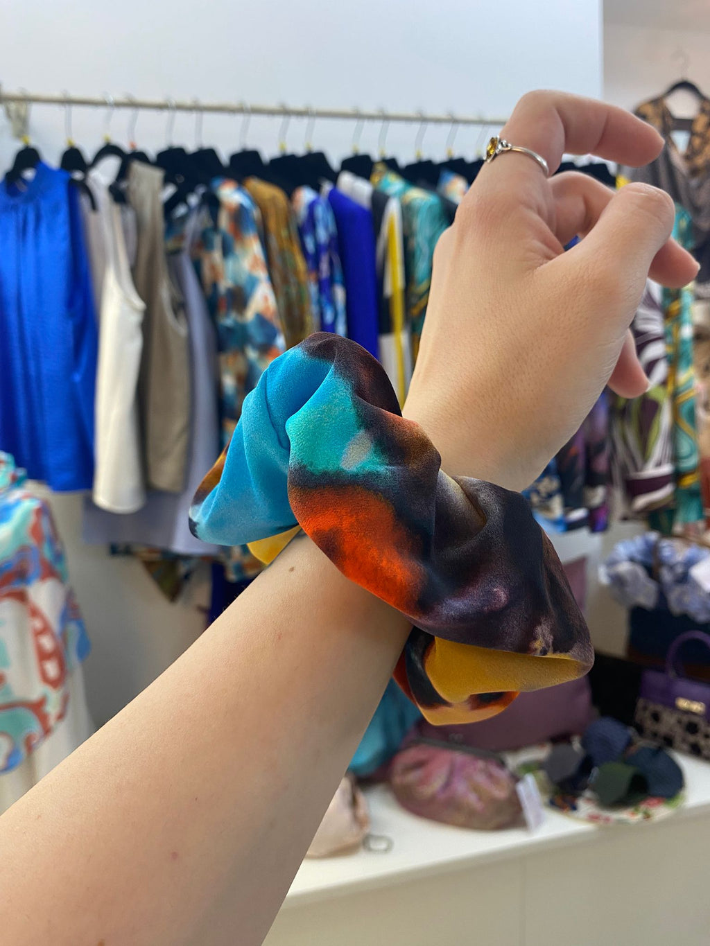 Scrunchies Pura Seta Colori Caldi