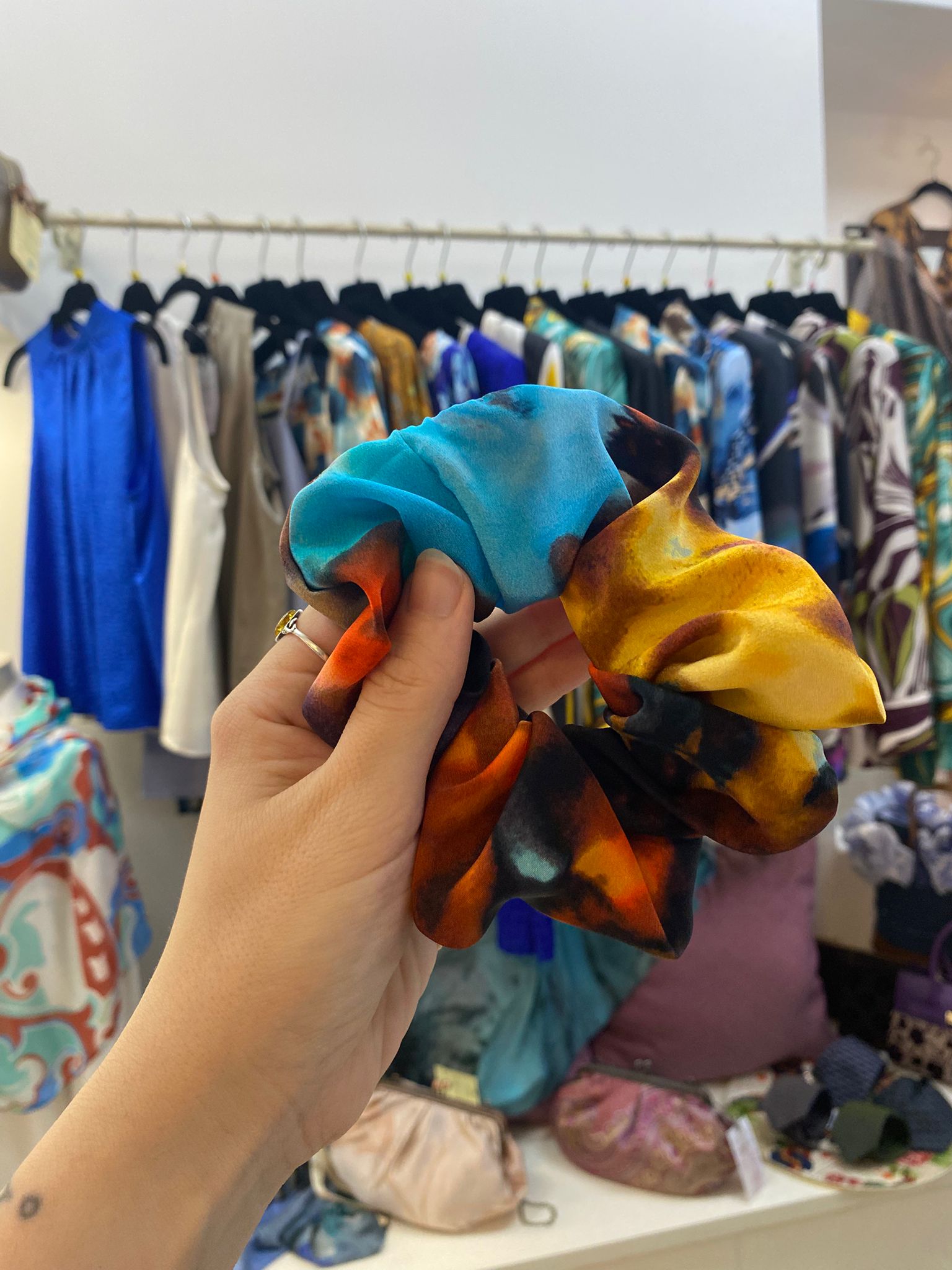 Scrunchies Pura Seta Colori Caldi