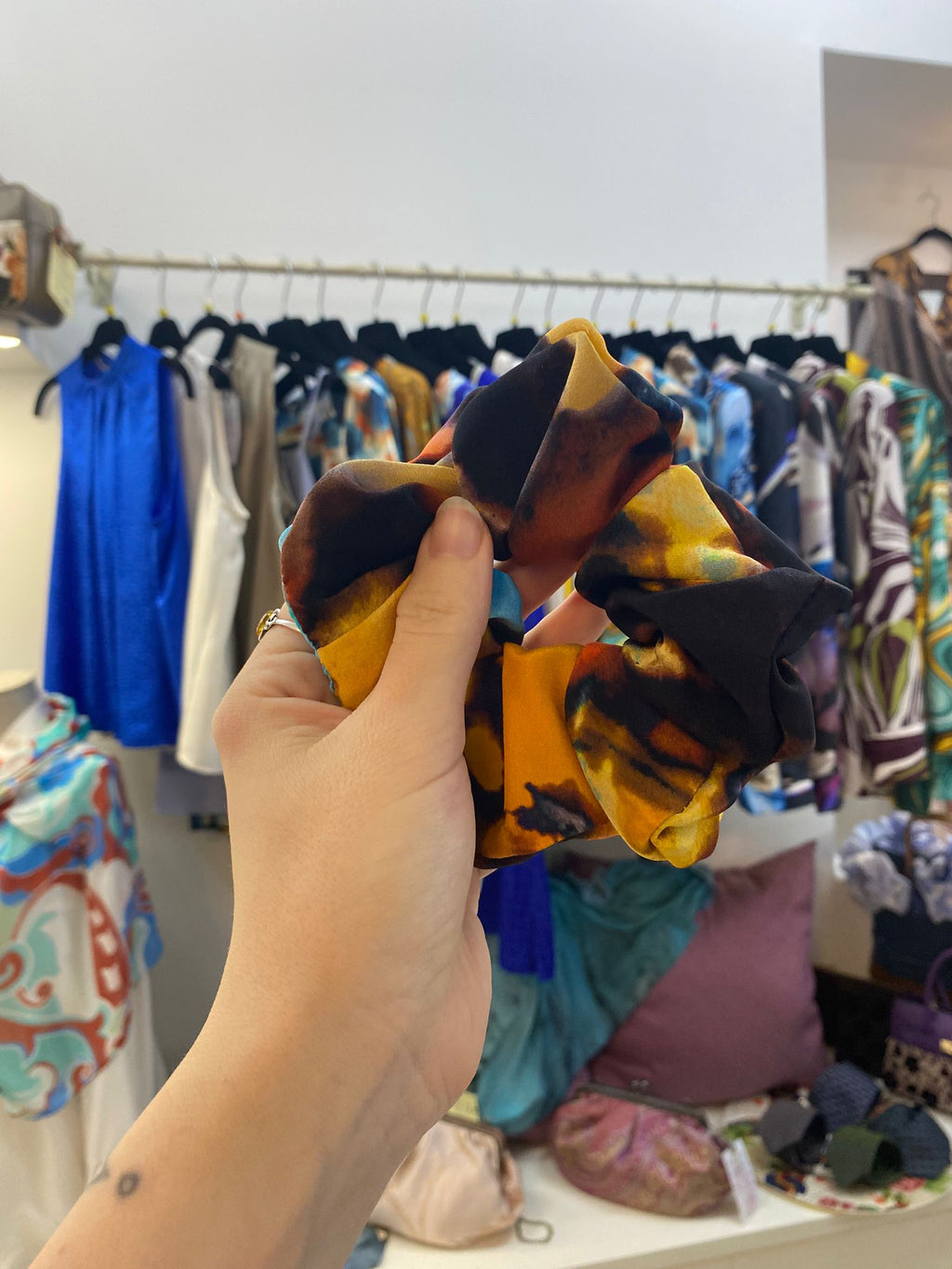 Scrunchies Pura Seta Colori Caldi