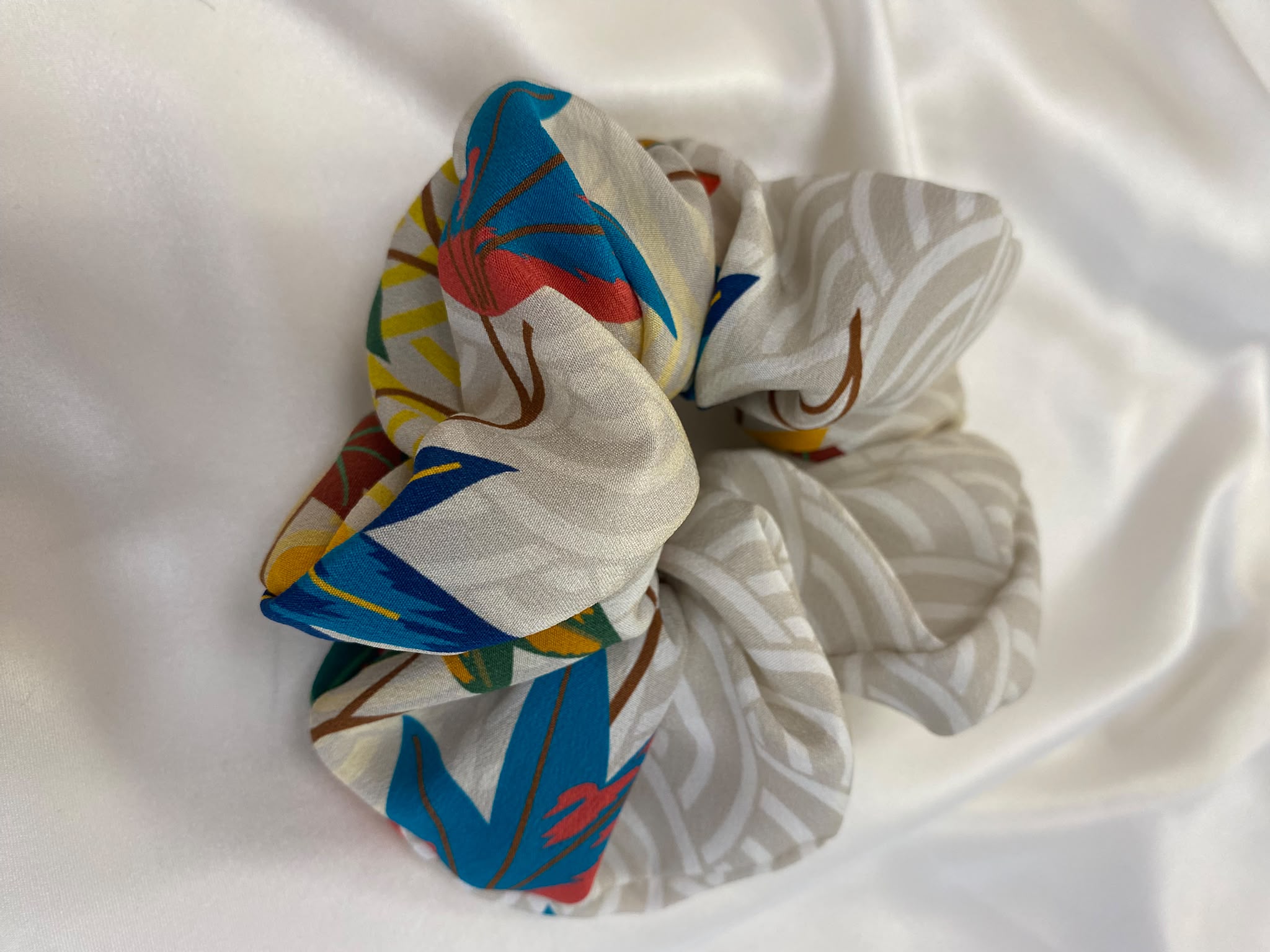 Scrunchies Pura Seta foglie