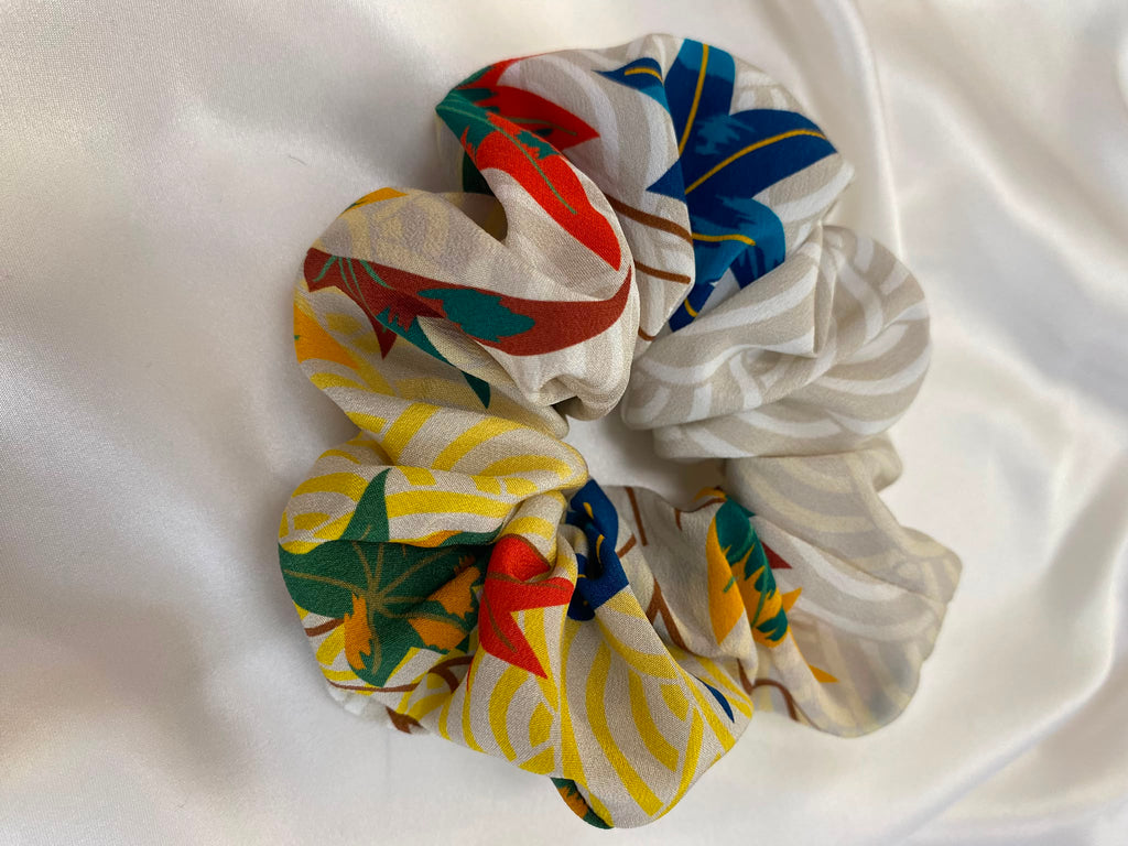 Scrunchies Pura Seta foglie