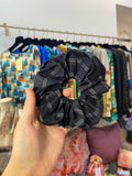Scrunchies Pura Seta Righe nero