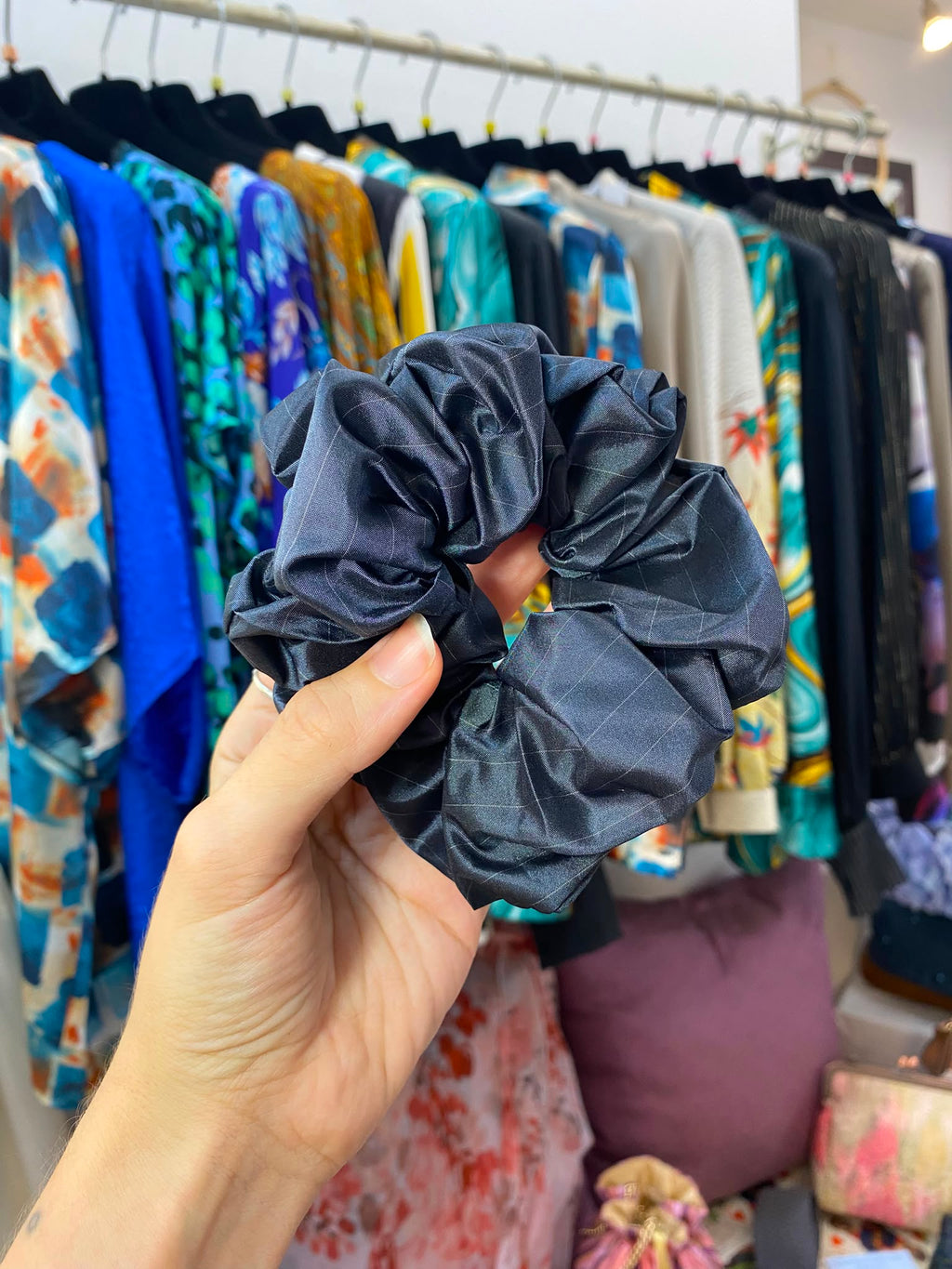 Scrunchies Pura Seta gessato