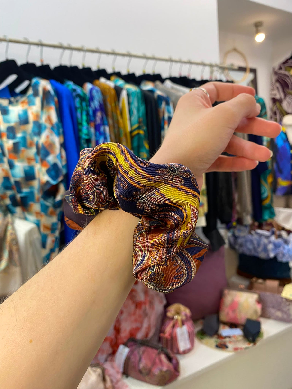 Scrunchies Pura Seta disegno Cachemire