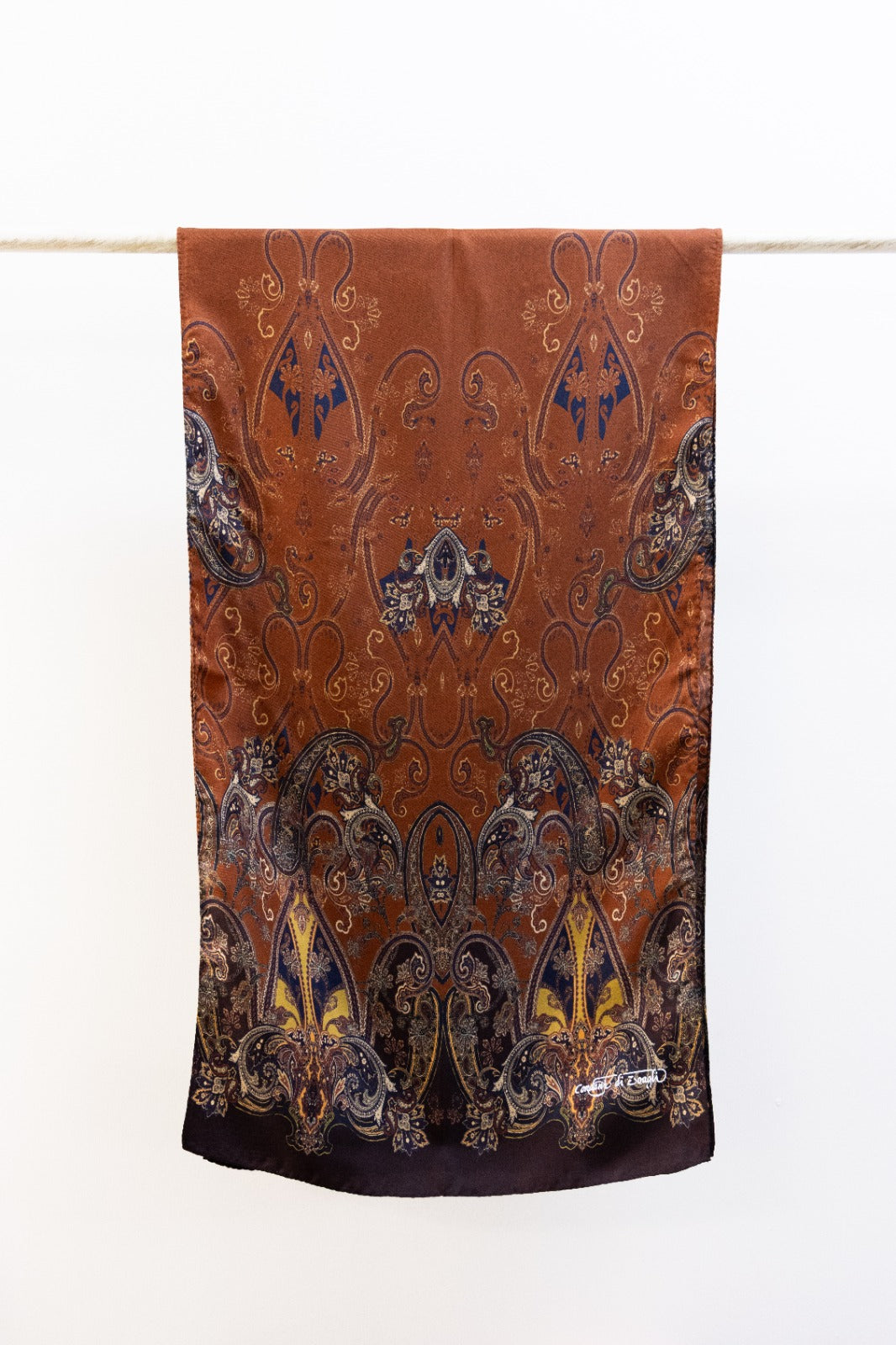 Sciarpa classica in Twill disegno Cachemire Mattone