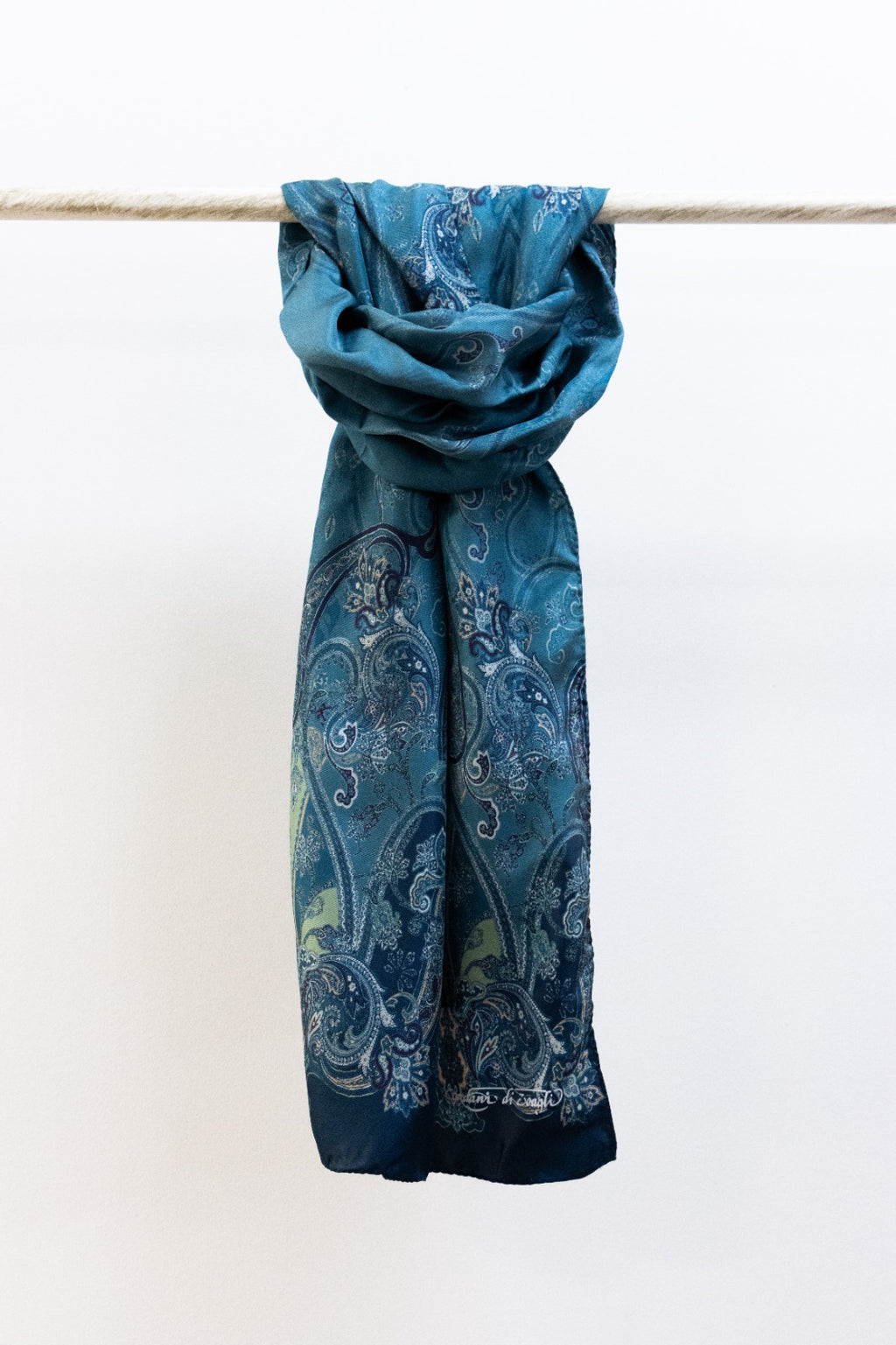 Sciarpa classica in Twill disegno Cachemire Blu
