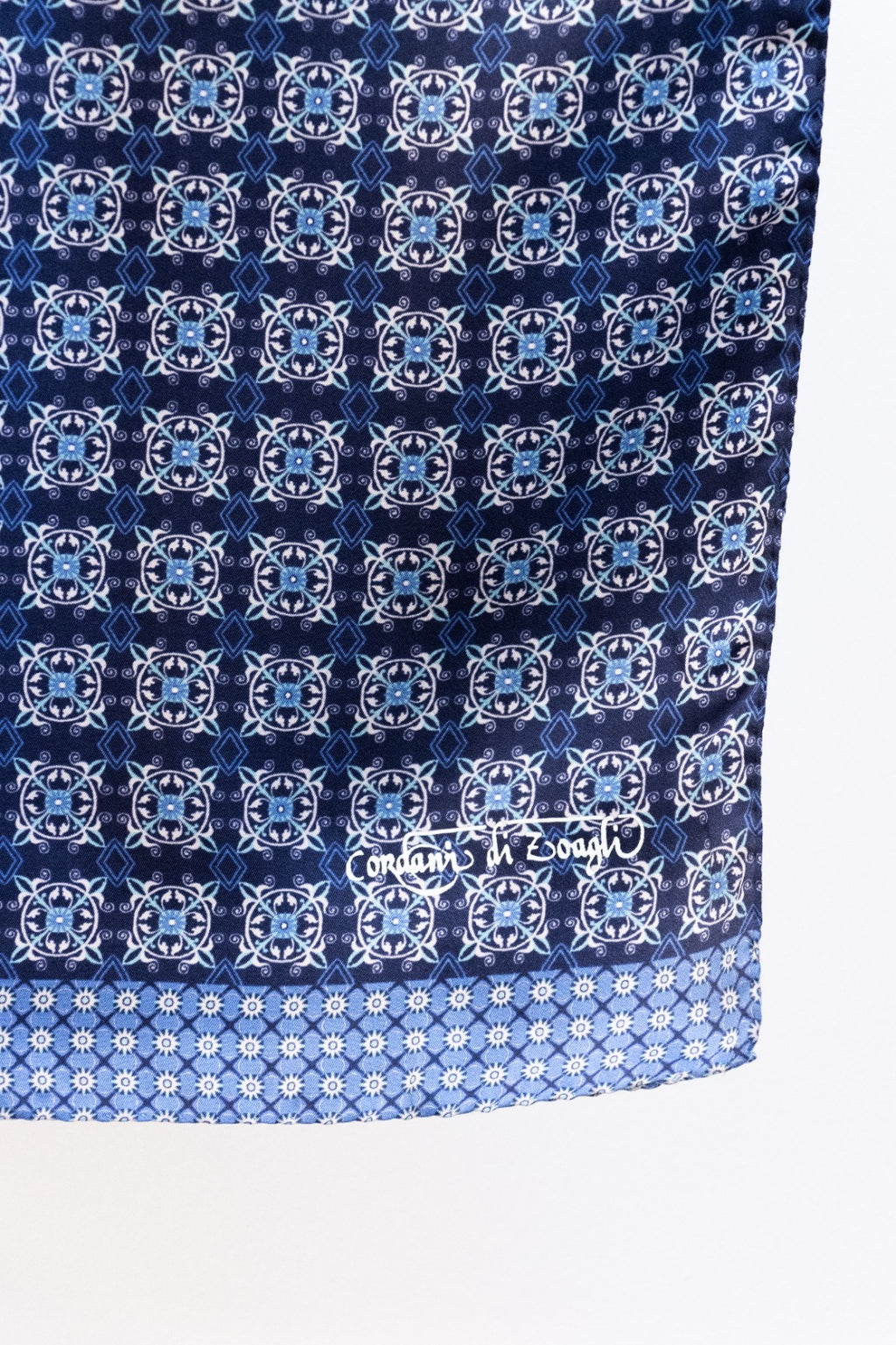 Sciarpa classica in Twill Blu e Nocciola