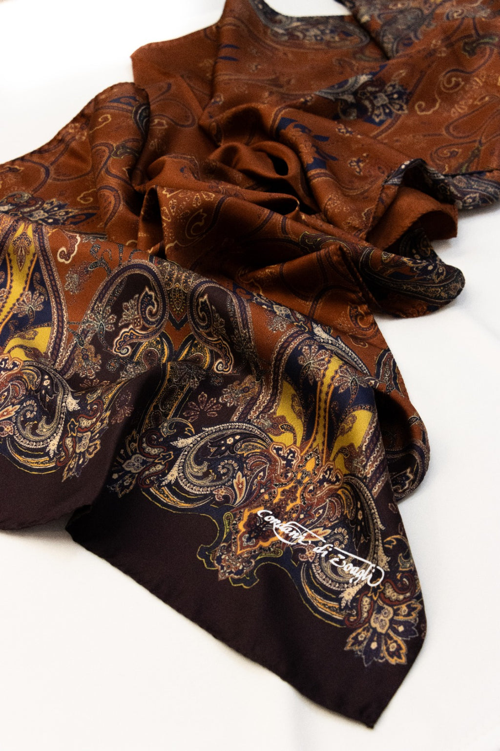 Sciarpa classica in Twill disegno Cachemire Mattone