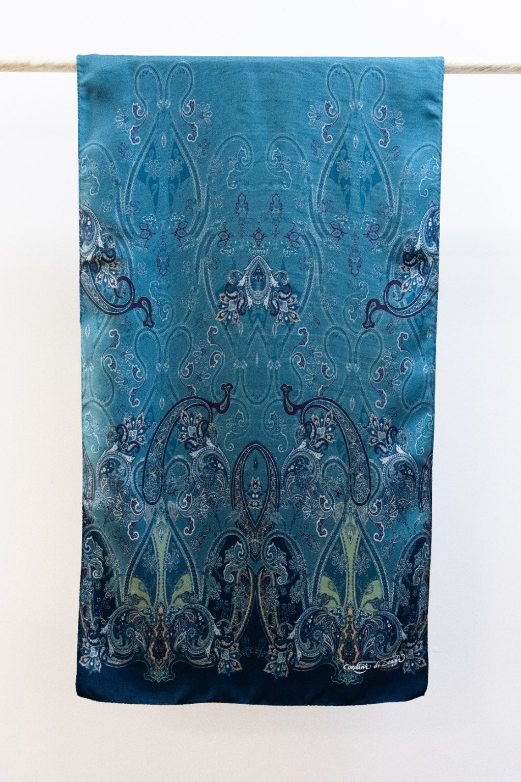 Sciarpa classica in Twill disegno Cachemire Blu
