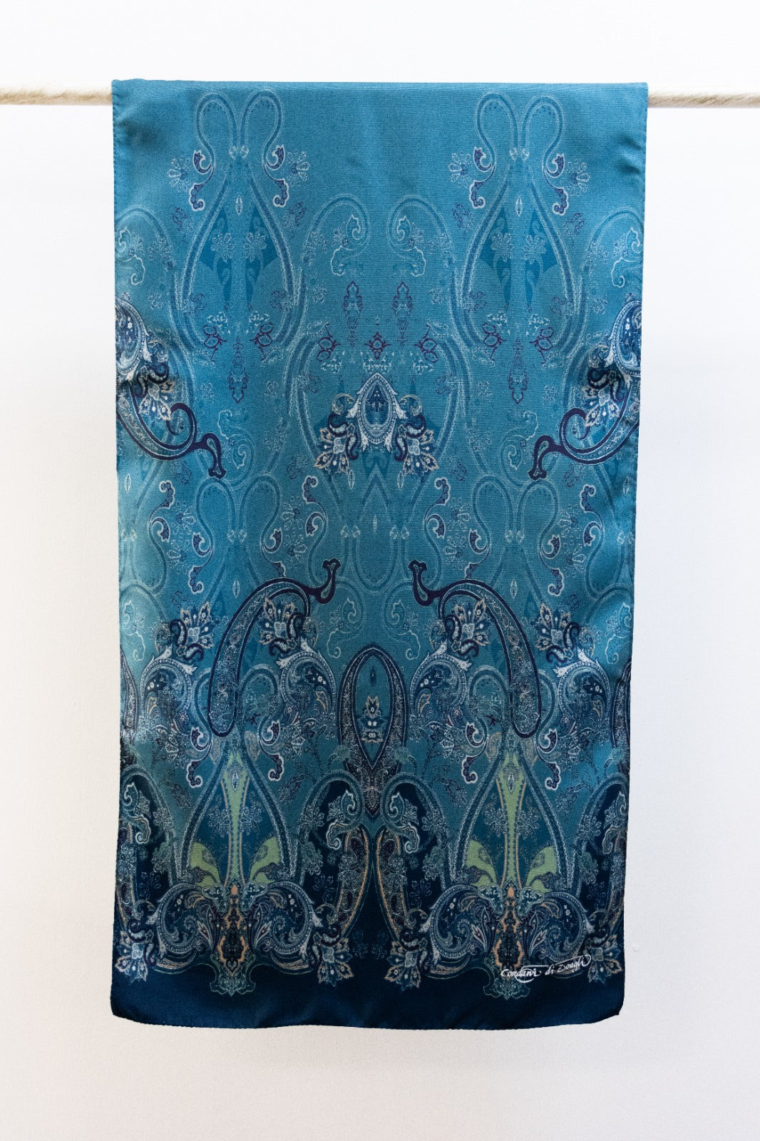 Sciarpa classica in Twill disegno Cachemire Blu