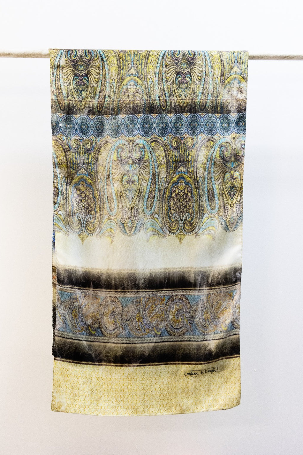 Sciarpa classica in Twill sfumata Verde chiaro