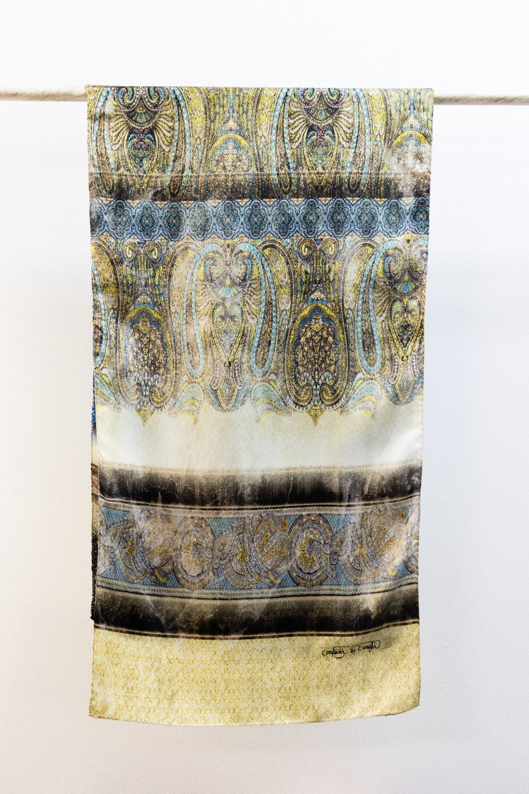 Sciarpa classica in Twill sfumata Verde chiaro