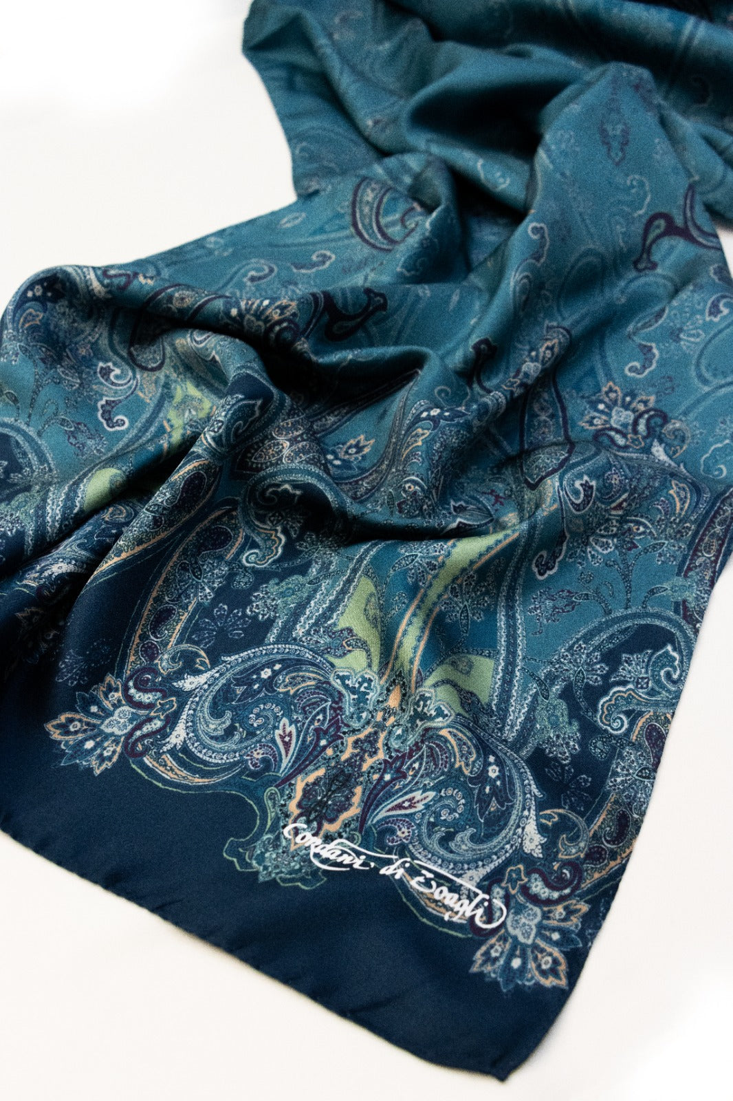 Sciarpa classica in Twill disegno Cachemire Blu