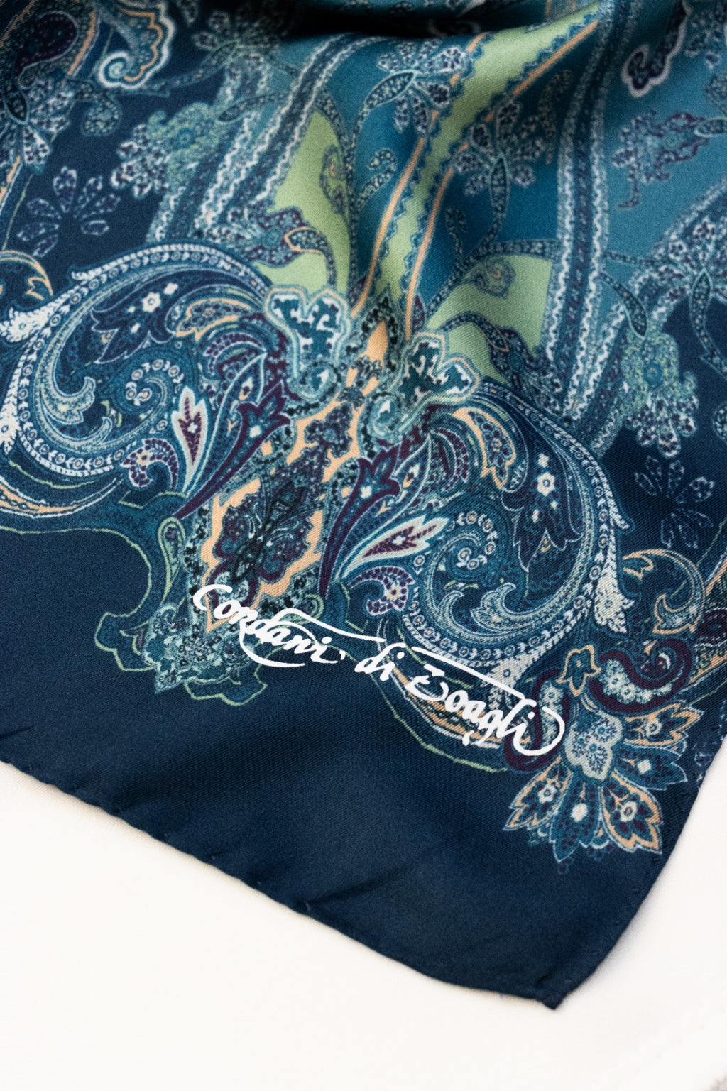 Sciarpa classica in Twill disegno Cachemire Blu