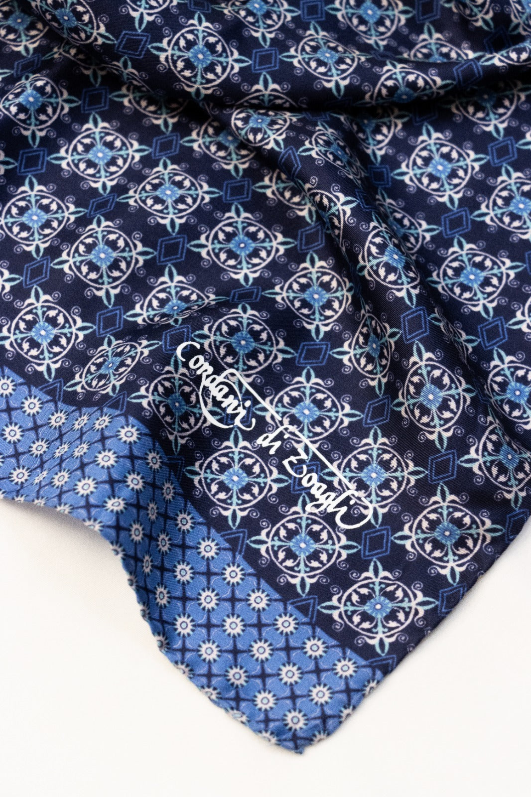 Sciarpa classica in Twill Blu e Nocciola