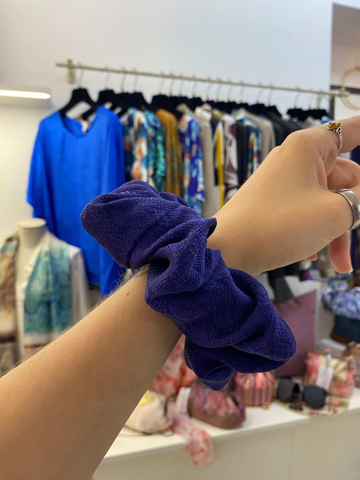 Scrunchies Pura Seta Viola scuro
