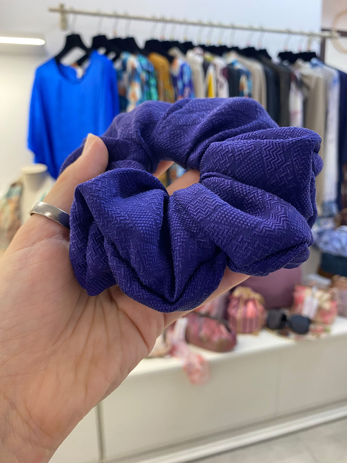 Scrunchies Pura Seta Viola scuro