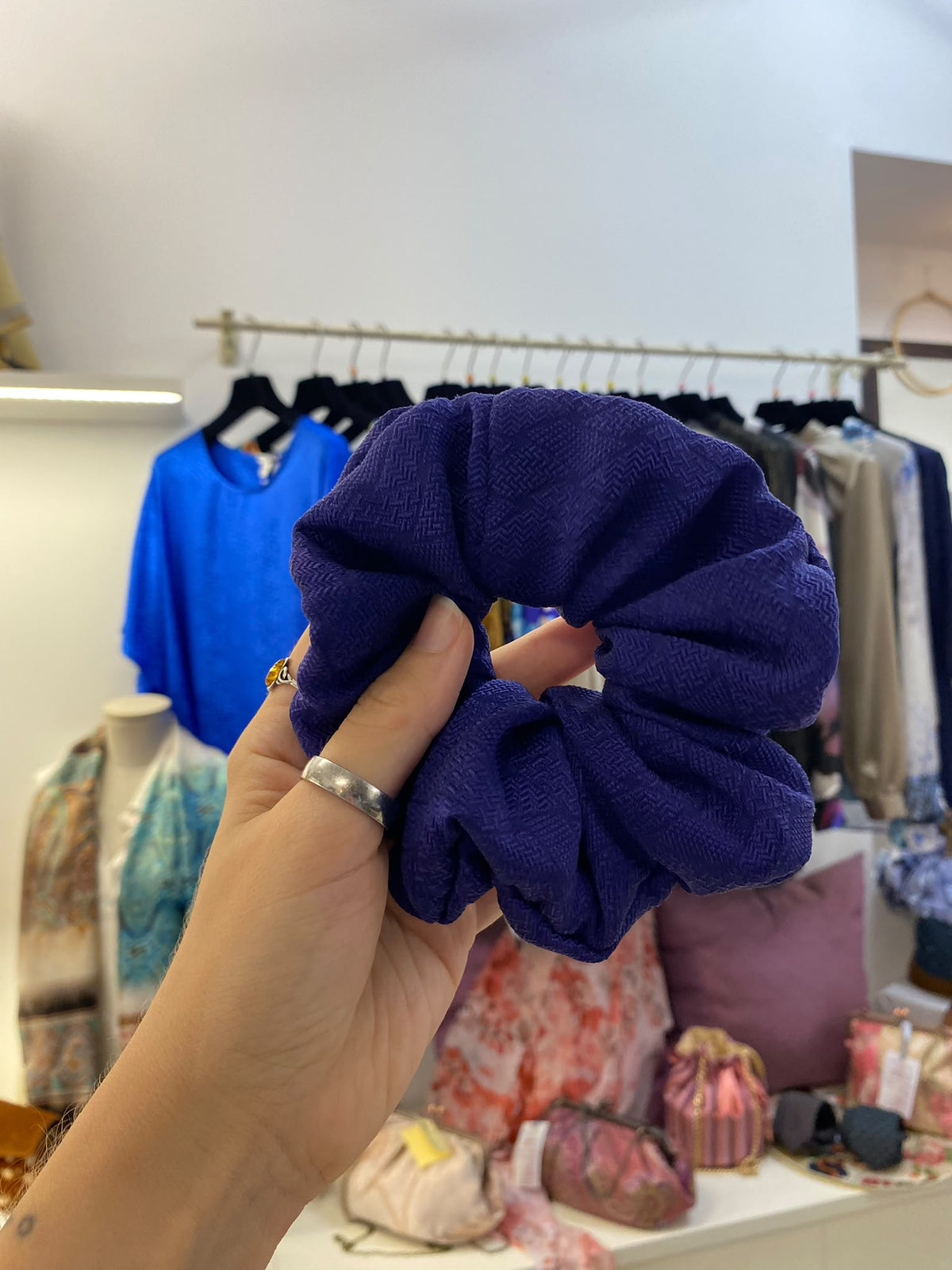 Scrunchies Pura Seta Viola scuro